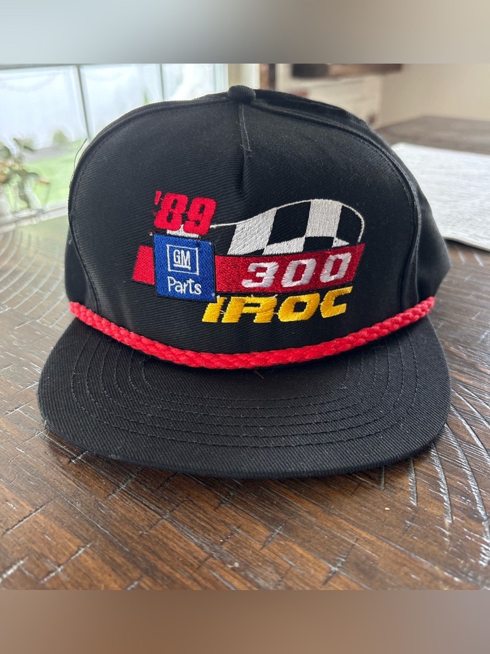 Vintage 1989 GM Parts IROC 300 Hat SnapBack Black Red NOS NWOT Trucker Rare